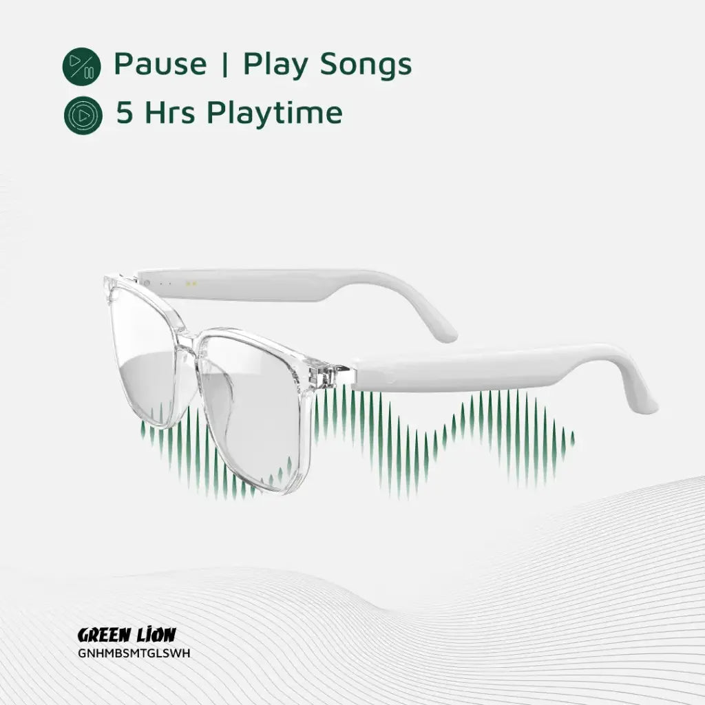 نظارات جرين لايون هامبورغ الذكية - ابيض | Green Lion Hamburg Smart Glasses - White