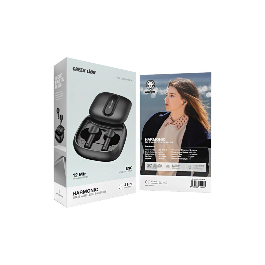 سماعات جرين لايون هارمونيك اللاسلكية | Green Lion Harmonic True Wireless Earbuds.
