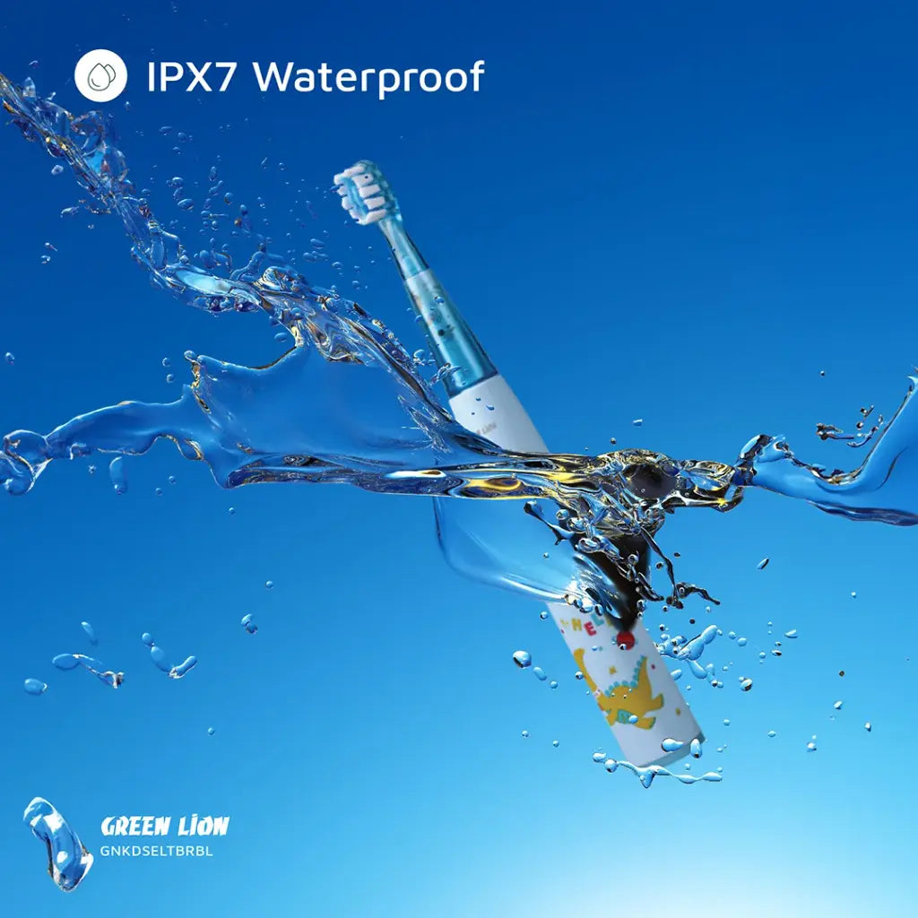 فرشاة الاسنان الكهربائية للاطفال من جرين لايون, بطارية تدوم حتى 60 يوما | Green Lion Kids Electric Toothbrush – Up To 60 Days Battery Life.