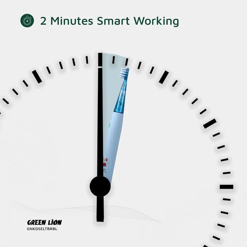 فرشاة الاسنان الكهربائية للاطفال من جرين لايون, بطارية تدوم حتى 60 يوما | Green Lion Kids Electric Toothbrush – Up To 60 Days Battery Life.