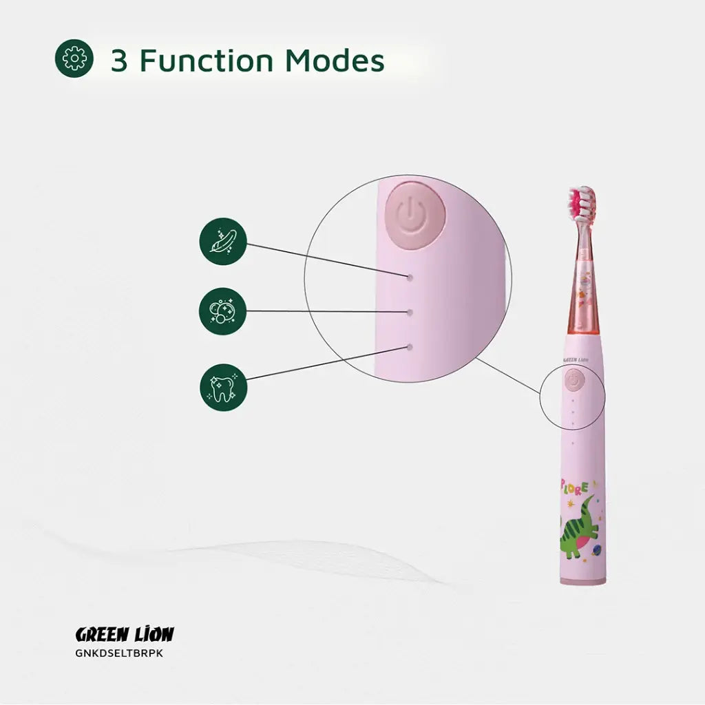 فرشاة الاسنان الكهربائية للاطفال من جرين لايون, بطارية تدوم حتى 60 يوما | Green Lion Kids Electric Toothbrush – Up To 60 Days Battery Life.
