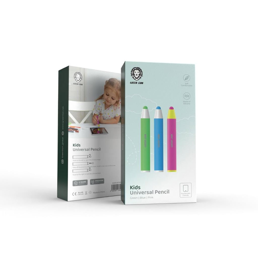 قلم جرين لايون العالمي للاطفال للشاشات اللمس | Green Lion Kids Universal Pencil for Touchscreens.