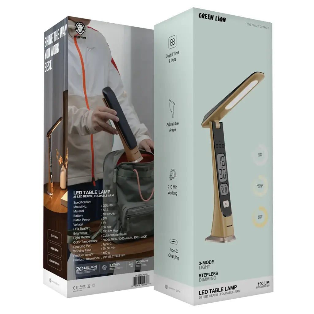 مصباح طاولة LED من جرين لايون - خشبي | Green Lion LED Table Lamp - Wooden