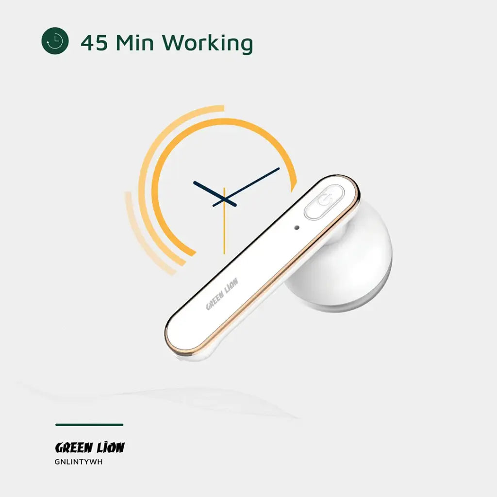 مزيل الوبر للملابس من جرين لايون, متعدد الوضائف, وقت تشغيل 45 دقيقة - ابيض | Green Lion Lint Y Multi-Function Lint Remover, 45min Working Time - White.