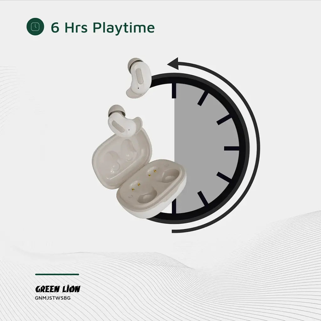 سماعات جرين لايون ماجستيك اللاسلكية - بيجي | Green Lion Majestic True Wireless Earbuds TWS - Beige