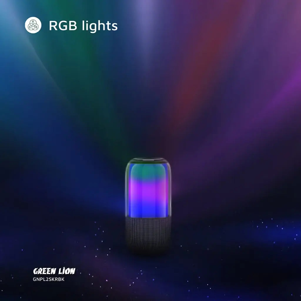 سبيكر محمول جرين لايون بالما 2 مع إضائة RGB - اسود | Green Lion Palma 2 RGB Portable Speaker - Black
