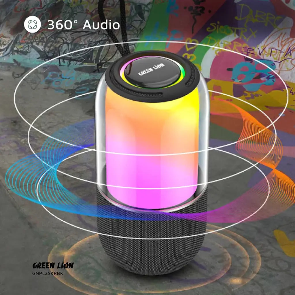 سبيكر محمول جرين لايون بالما 2 مع إضائة RGB - اسود | Green Lion Palma 2 RGB Portable Speaker - Black