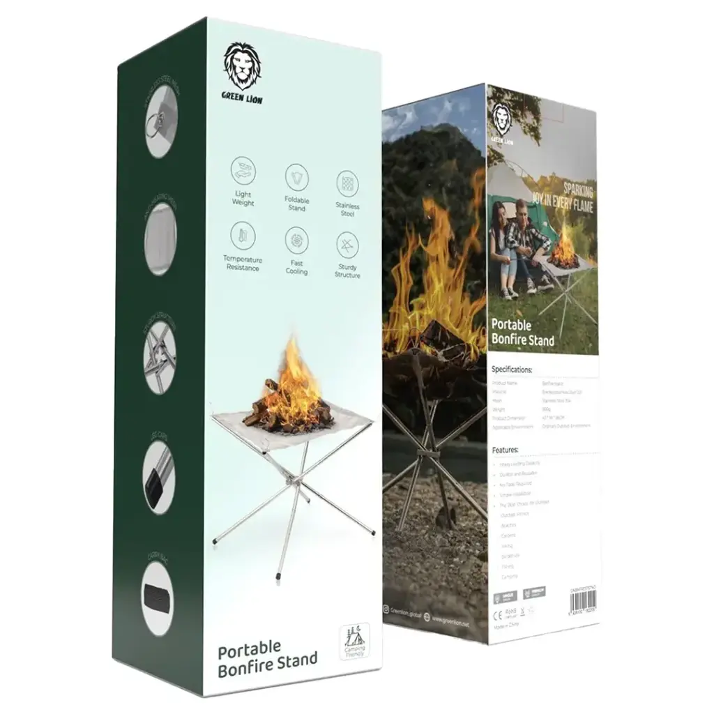 حامل نار التخييم المحمول من جرين لايون | Green Lion Portable Bonfire Stainless Steel Stand