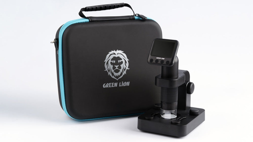 ميكروسكوب جرين لايون الرقمي المحمول – تكبير 20X الى 100X - اسود | Green Lion Portable Digital Microscope 20X-100X Zoom - Black