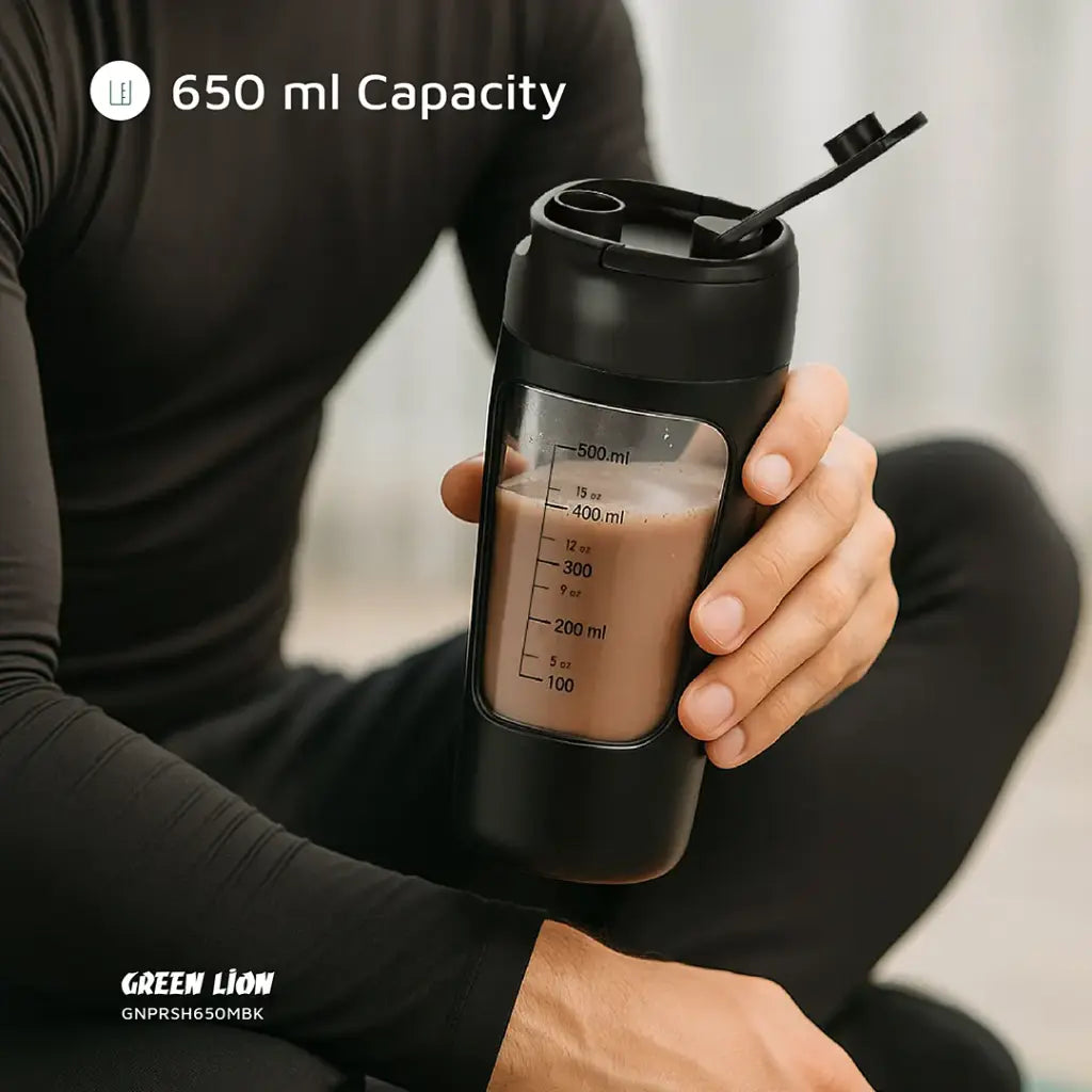 خلاط بروتين جرين لايون المحمول بسعة 650 مل | Green Lion Protein Mixer 650mL