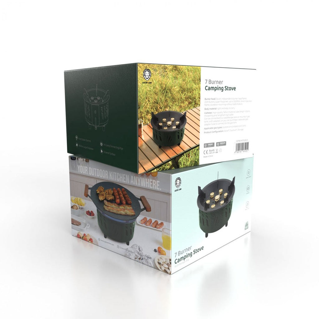 موقد التخييم جرين لايون بـ7 شعلات مع حقيبة تخزين | Green Lion Seven Burner Camping Stove with Storage Bag