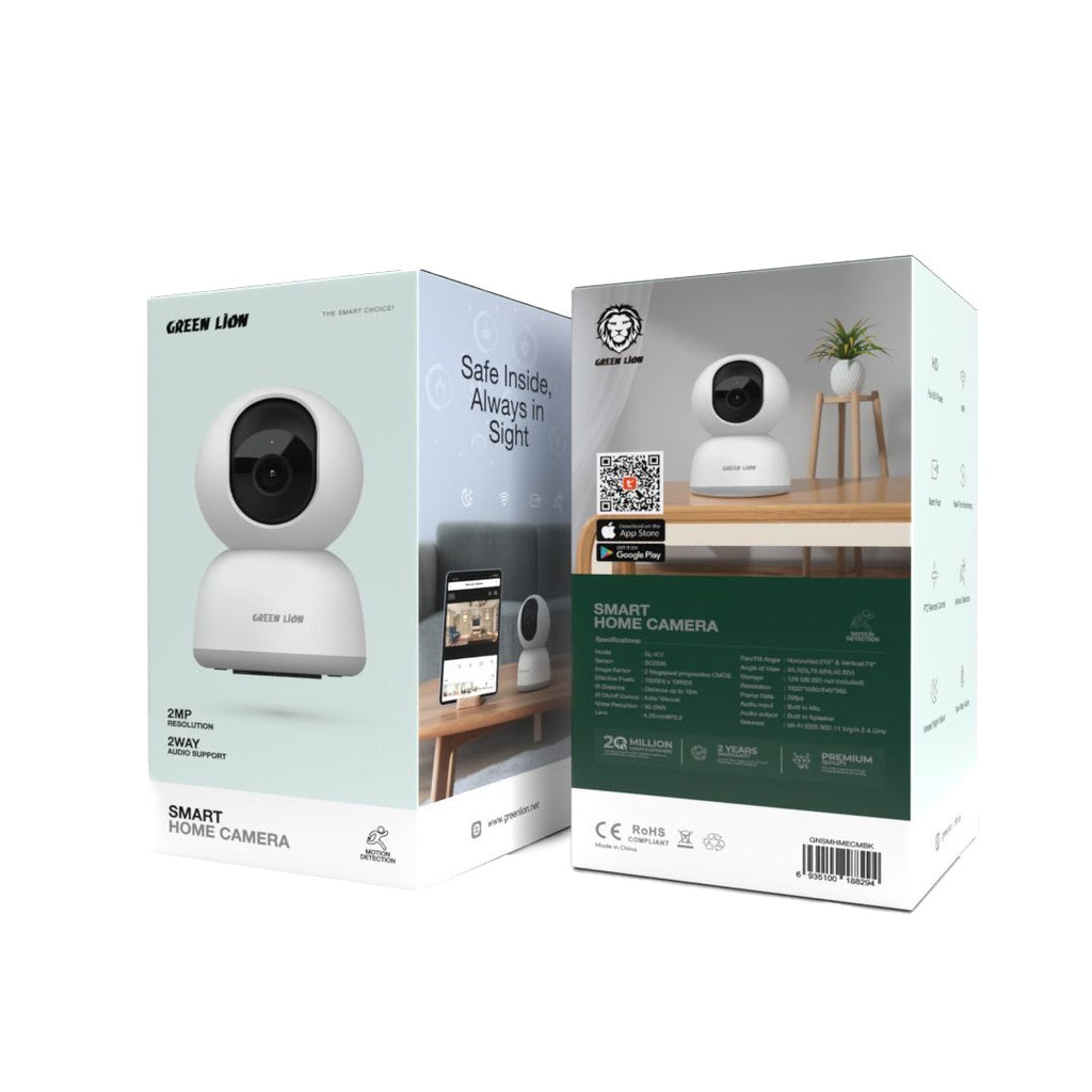 جرين لايون كاميرا منزلية ذكية - ابيض | Green Lion Smart Home Camera - White.