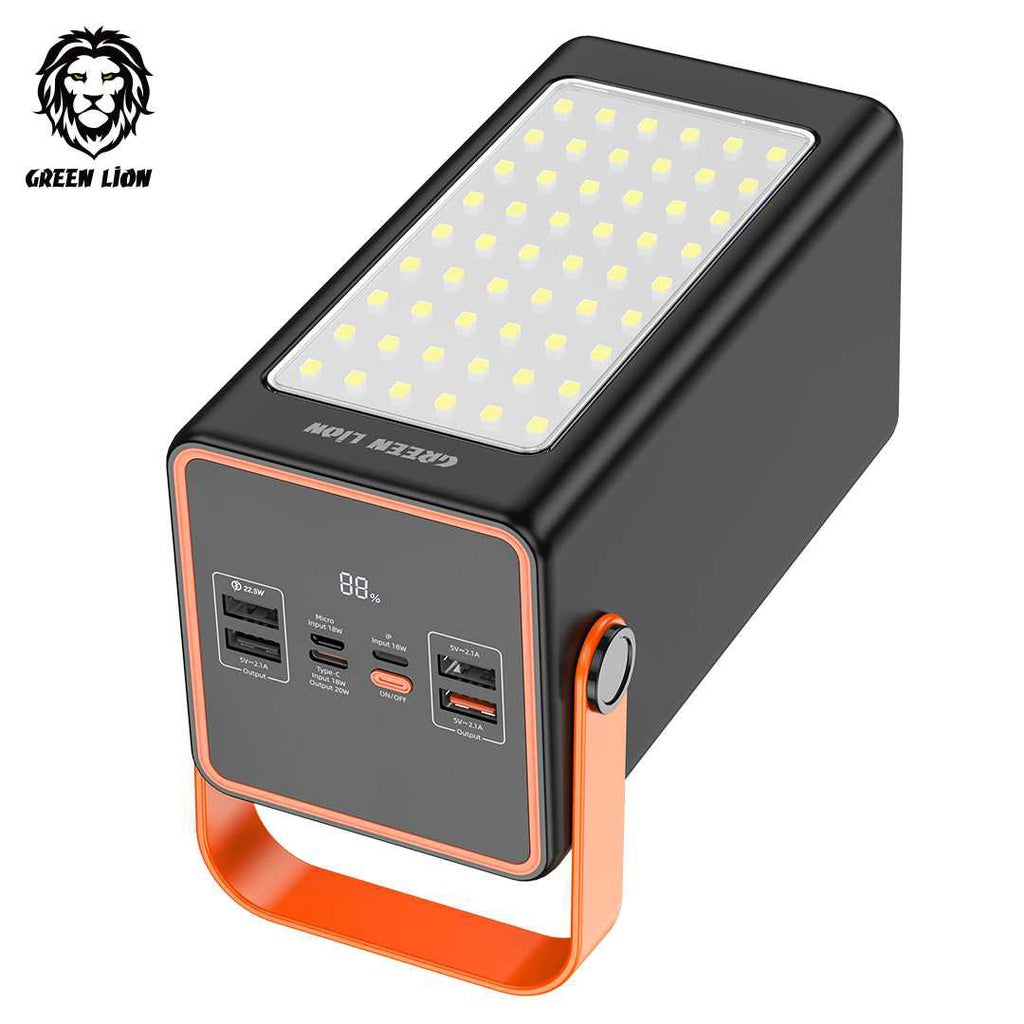 باور بانك جرين لايون Thunder 90 بسعة 90,000 مللي امبير مع PD بقدرة شحن 20 واط و QC3.0 بقدرة شحن 22.5 واط - اسود | Green Lion Thunder 90 Power Bank 90000mAh PD 20W QC3.0 22.5W – Black