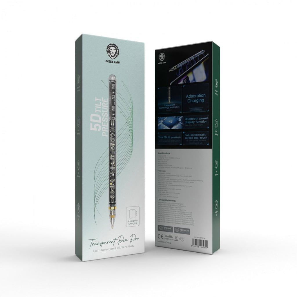 قلم جرين لايون ترانسبيرنت برو الذكي - شفاف | Green Lion Transparent Pen Pro - Transparent