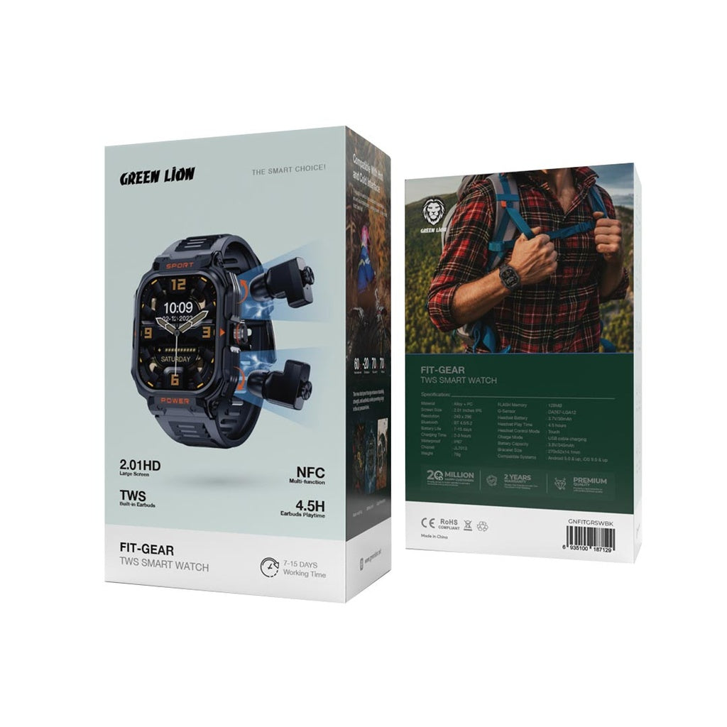 ساعة جرين لايون Fit-Gear TWS الذكية | Green Lion Fit - Gear TWS Smart Watch