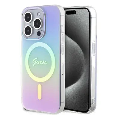 Guess IML Iridescent MagSafe Case for iPhone 15 Pro Max | كفر GUESS IML ماج سيف بتصميم متدرج لهاتف ايفون 15 برو ماكس