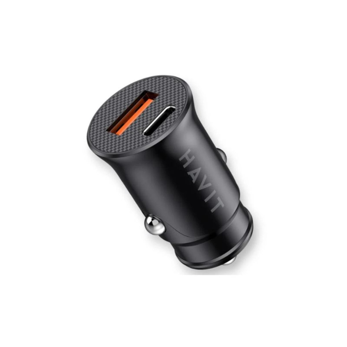 Havit CC2022 PD 20W + QC3.0 Dual USB Car Charger – شاحن سيارة سريع الشحن بمنفذين يو اس بي وبقوة 20واط من هافيت