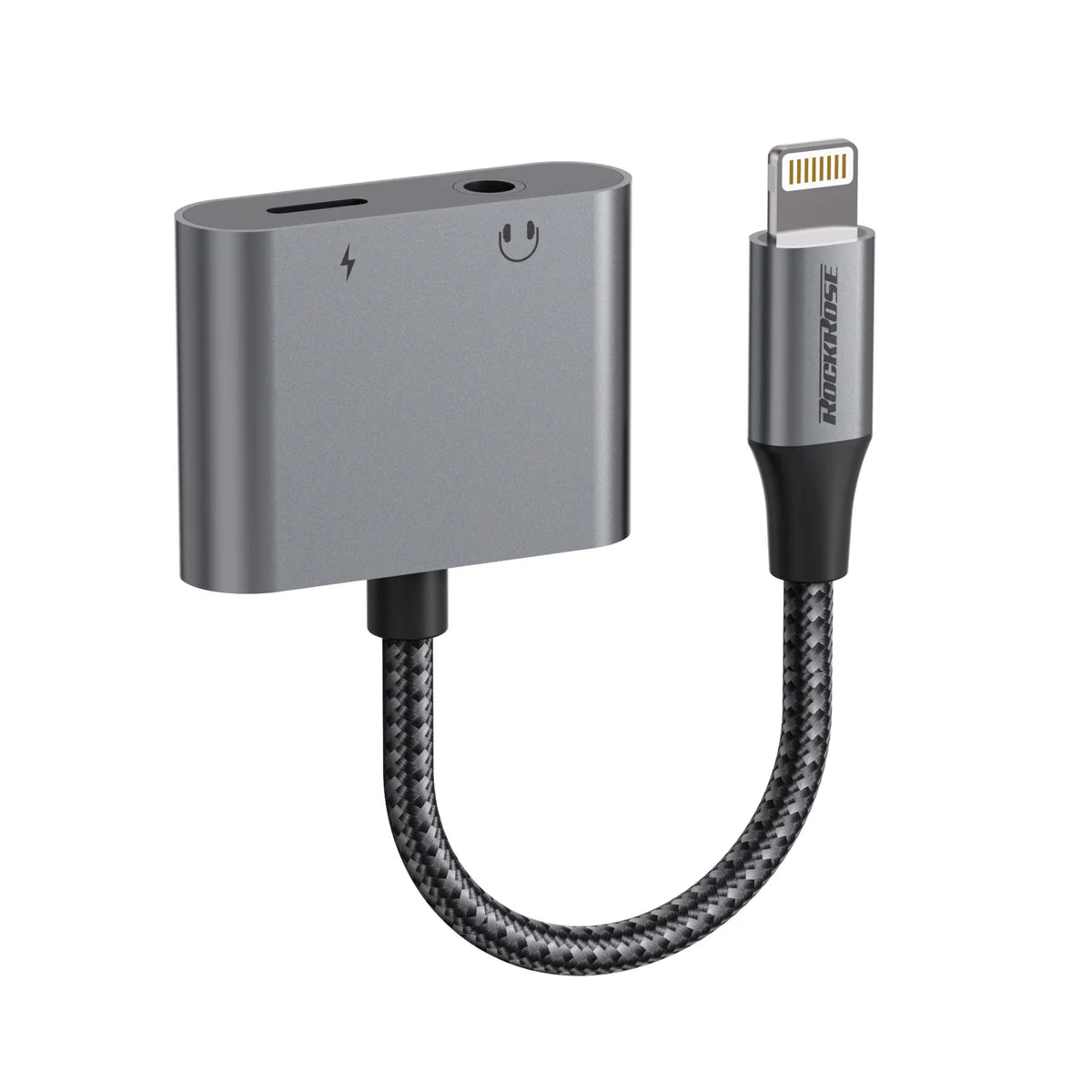 RockRose Nexus Al Lightning to Lightning + 3.5mm Adapter - روك روز محول من لايتننج الى لايتننج + 3.5 ملم