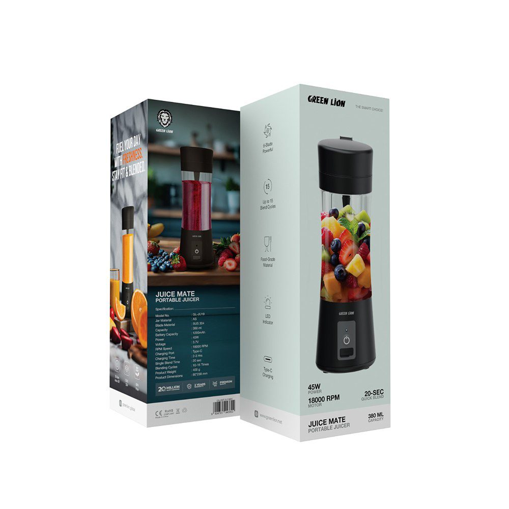 خلاط محمول من جرين لايون بسعة 380 مل | Green Lion Juice Mate Portable Juicer 380mL