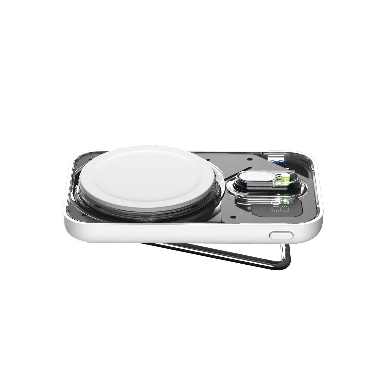 Momax 1-Power Flow Pro, 5000mAh MagSafe Battery Pack With Stand - بور بانك موماكس 1-بور فلو برو مغناطيسي لاسلكي بسعة 5000 مللي امبير مع مسند, متوافق مع ماج سايف