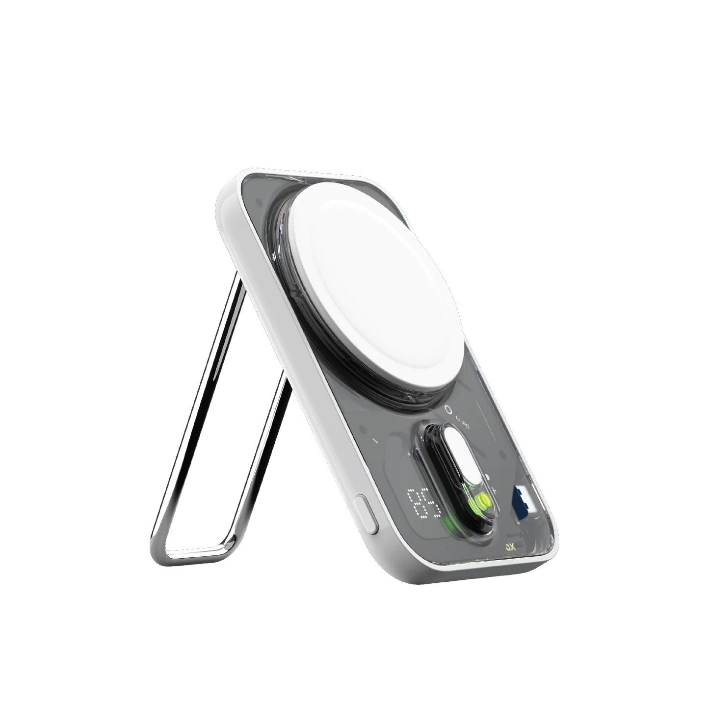 Momax 1-Power Flow Pro, 5000mAh MagSafe Battery Pack With Stand - بور بانك موماكس 1-بور فلو برو مغناطيسي لاسلكي بسعة 5000 مللي امبير مع مسند, متوافق مع ماج سايف