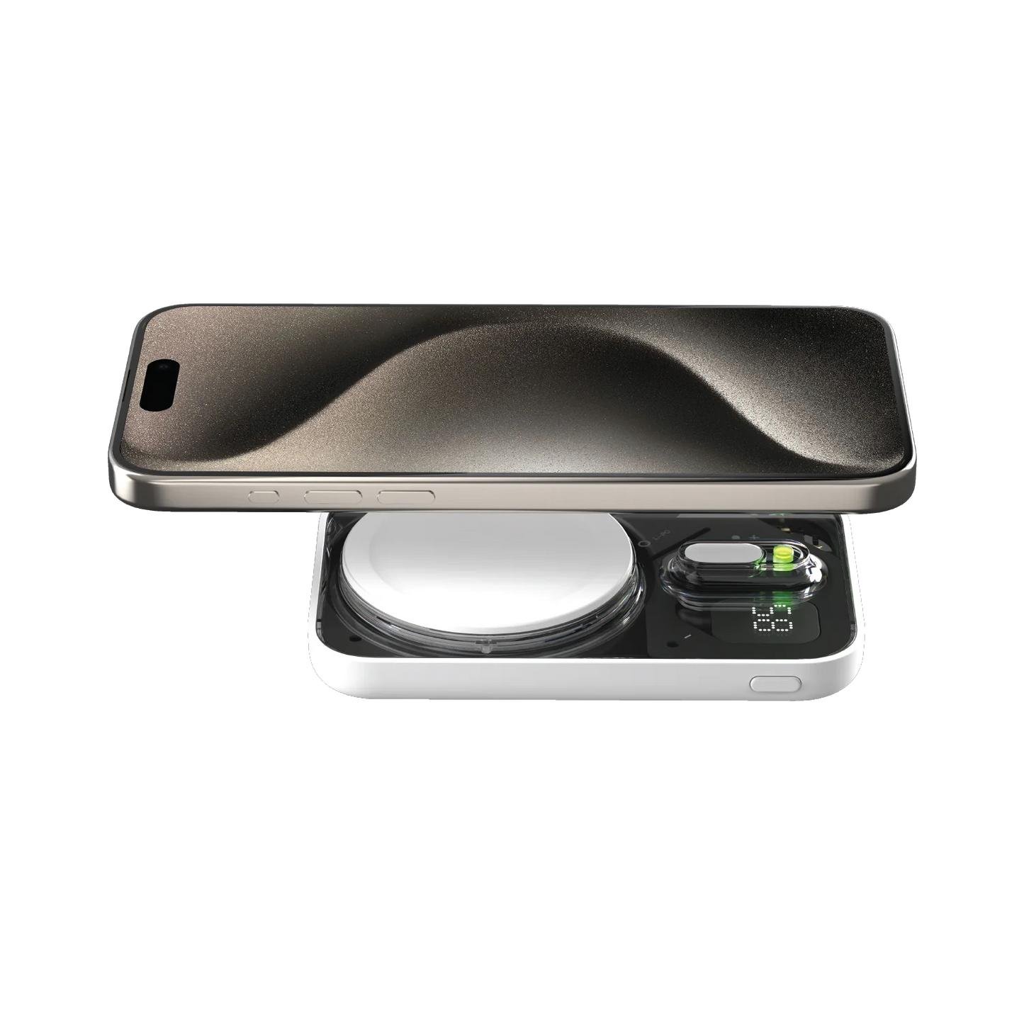 Momax 1-Power Flow Pro, 5000mAh MagSafe Battery Pack With Stand - بور بانك موماكس 1-بور فلو برو مغناطيسي لاسلكي بسعة 5000 مللي امبير مع مسند, متوافق مع ماج سايف