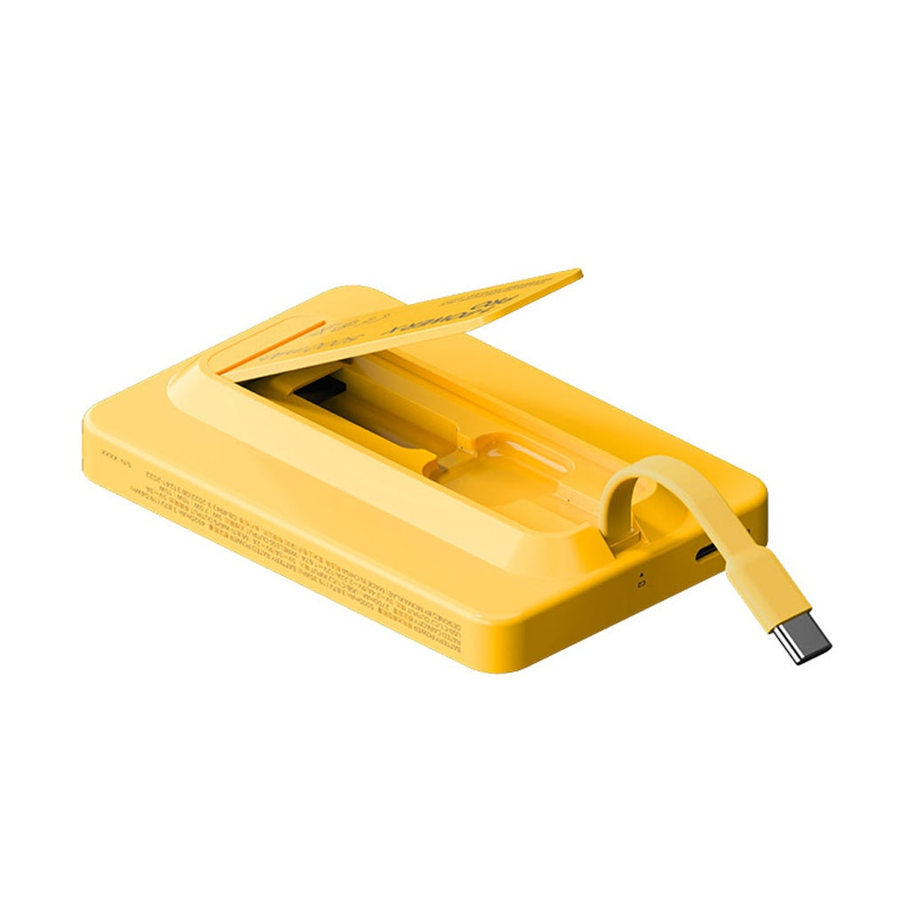 Momax Power X Pro+ 10000mAh Magnetic Wireless Battery Pack with Stand & Built-in USB-C Cable | MagSafe Compatible - باور بانك موماكس بور اكس برو بلس بسعة 10000 مللي امبير مغناطيسي لاسلكي مع مسند وكيبل USB-C مدمج, متوافق مع ماج سيف