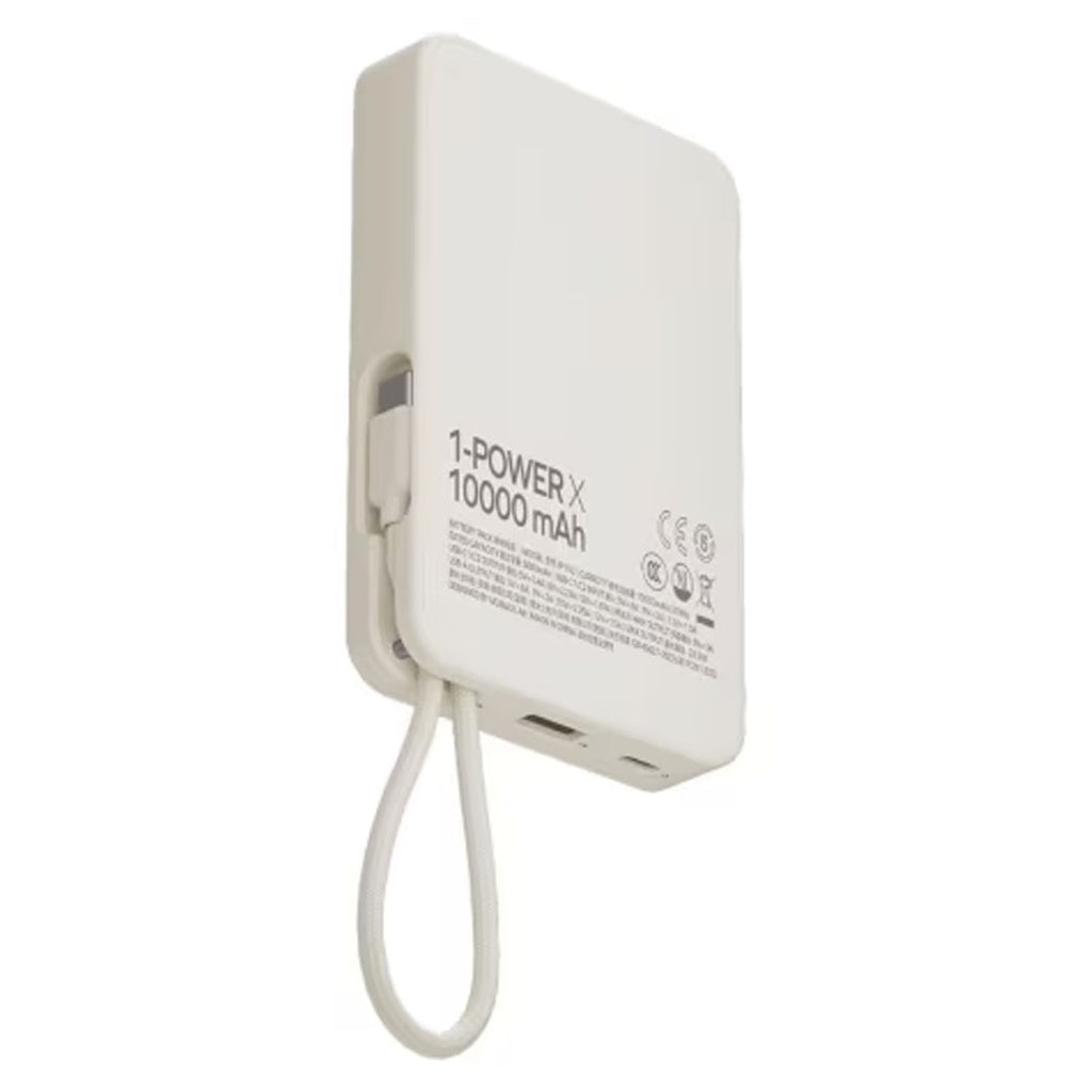 Momax Power X 10000mAh Battery Pack with Built-in USB-C Cable - باور بانك موماكس بور اكس بسعة 10000 مللي امبير مع كيبل USB-C مدمج يدعم الشحن السريع