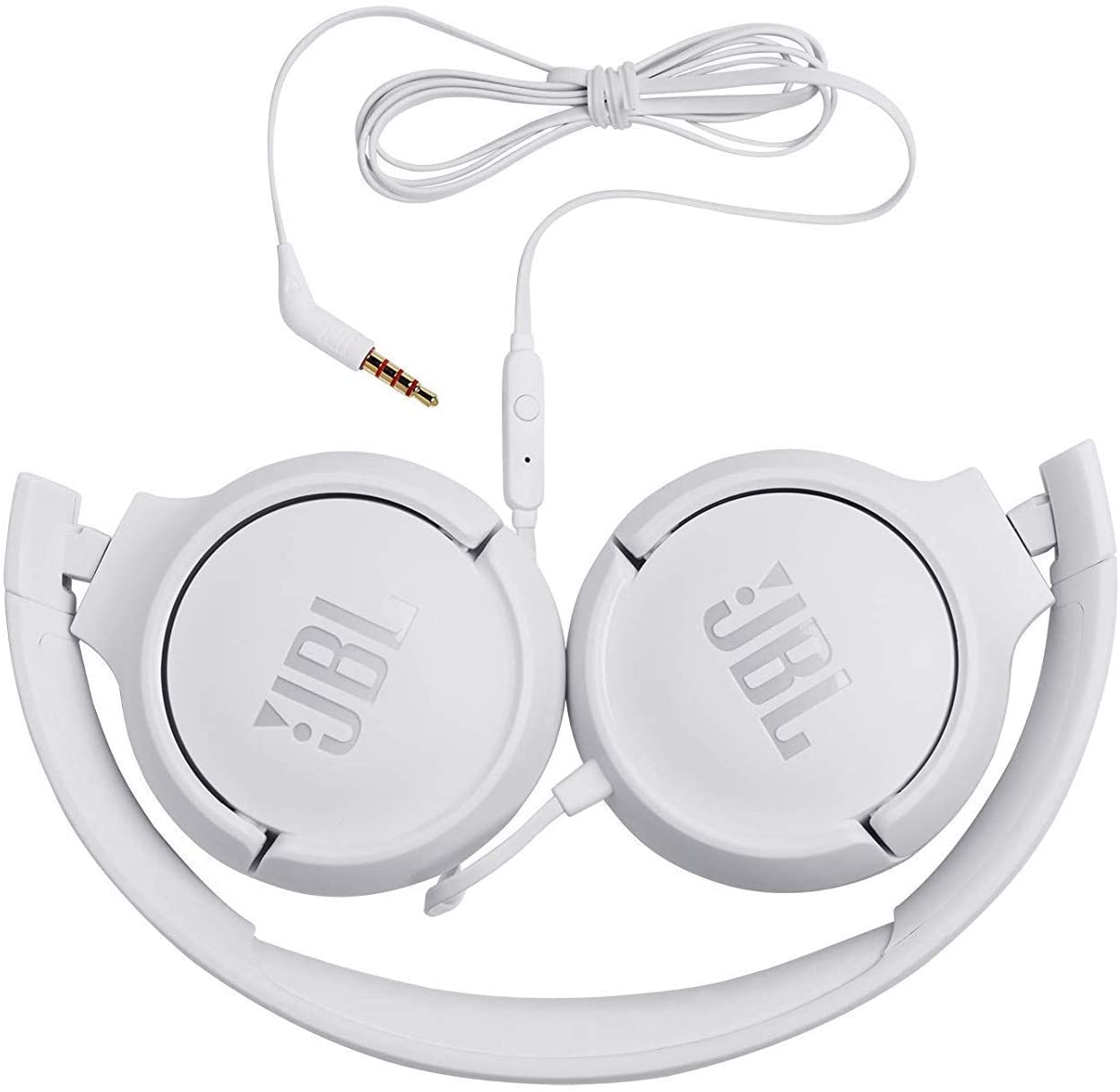 JBL T500 Wired On-Ear Headphones with Pure Bass Sound and Built-in Mic | سماعة جي بي ال T500 سلكية على الاذن بصوت بيس نقي وميكرفون مدمج