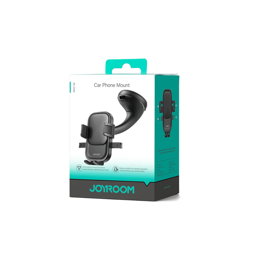 حامل هاتف للسيارة جويرووم للزجاج الامامي والداشبورد مع دوران 360 درجة | JOYROOM JR-OK6 Car Phone Mount for Windshield – 360° Rotatable