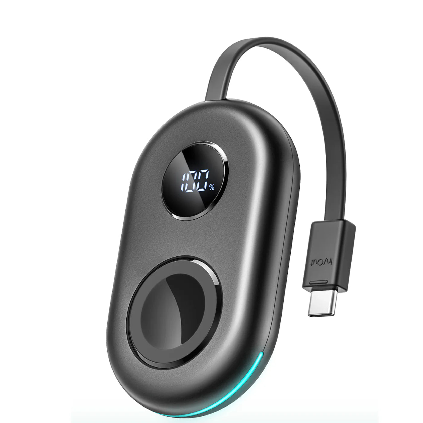 شاحن جويرووم لاسلكي محمول للساعات الذكية بسعة 2000 مللي امبير - اسود | JOYROOM JR-W09 2000mAh Portable Wireless Watch Charger - Black