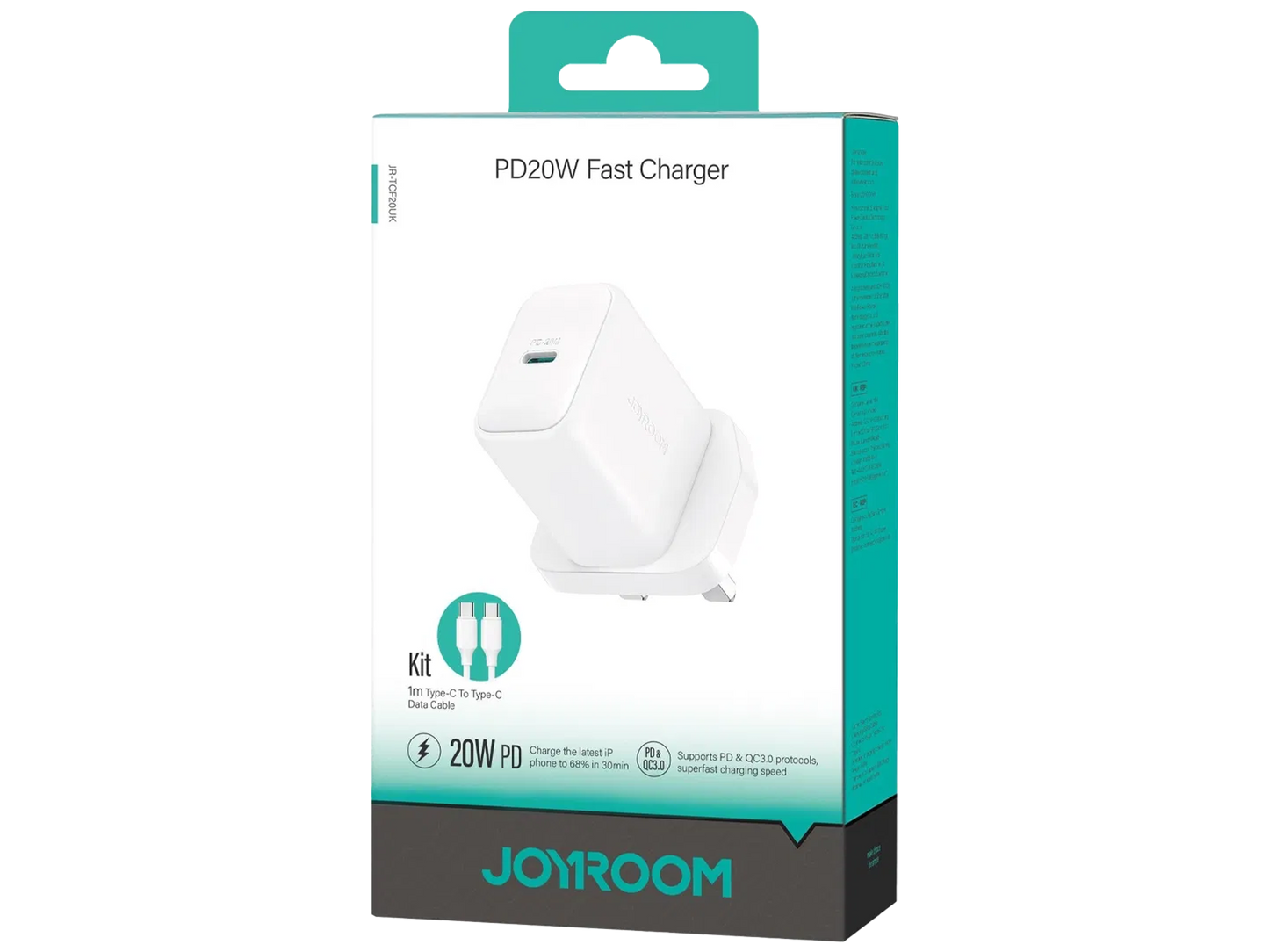 شاحن جداري جويرووم بقدرة شحن 20 واط - ابيض | JOYROOM JR-TCF20 20W PD Wall Charger - White