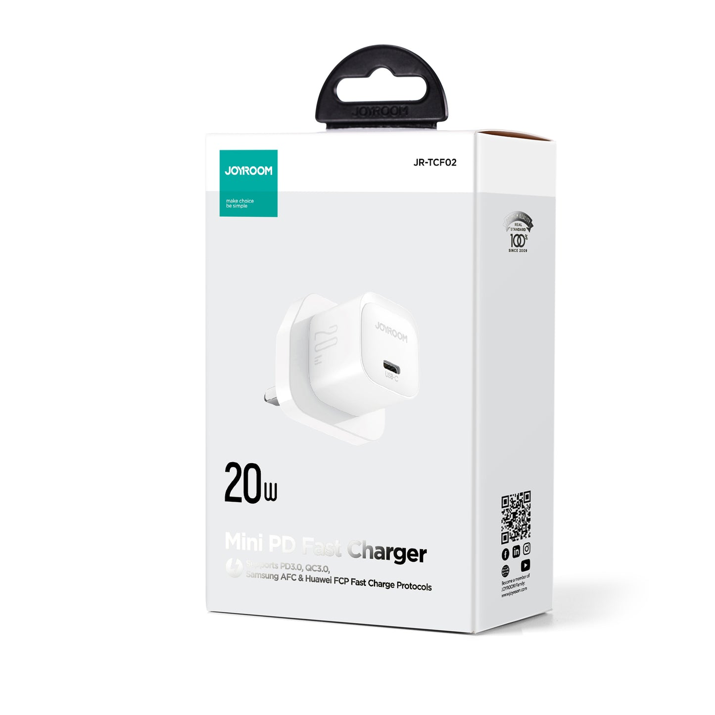 شاحن جداري جويرووم JR-TCF02 صغير بقدرة شحن 20 واط - ابيض | JOYROOM JR-TCF02 PD 20W Mini Charger – White
