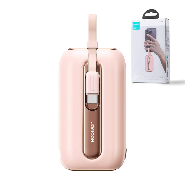 JOYROOM JR-L012 10000mAh Mini Power Bank 22.5W with Dual Cables - ميني باور بانك بسعة 10000ميلي أمبير بقدرة 22.5واط مع كابلين من جويروم