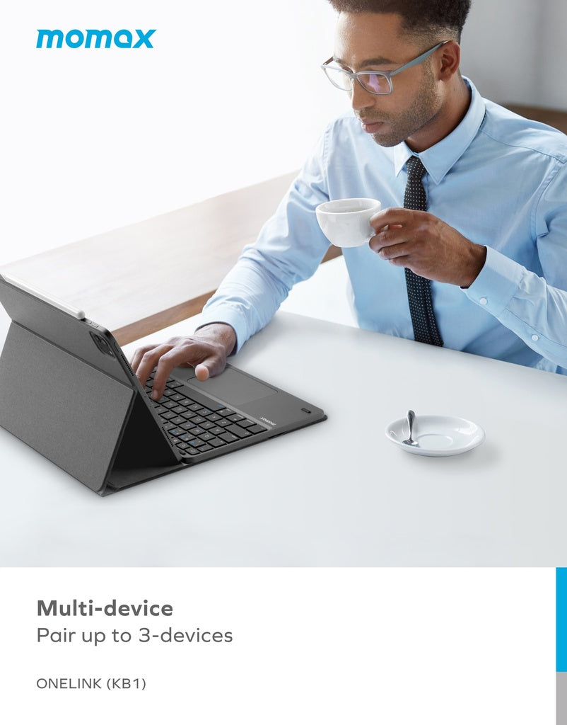 Momax Wireless Keyboard With Stand For iPad Air 5/4 And iPad 11 Pro - لوحة مفاتيح موماكس اللاسلكية مع حامل