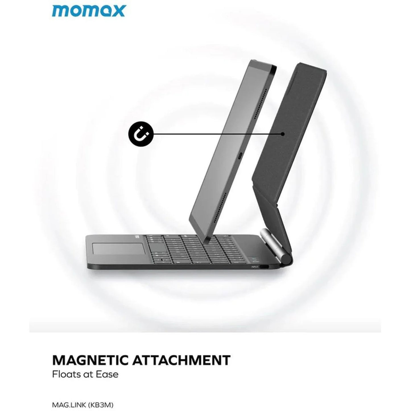 Momax MAG.LINK Wireless Magnetic Keyboard for Tablets & iPads - لوحة مفاتيح موماكس ماج لنك لاسلكية مغناطيسية للاجهزة اللوحية والايباد