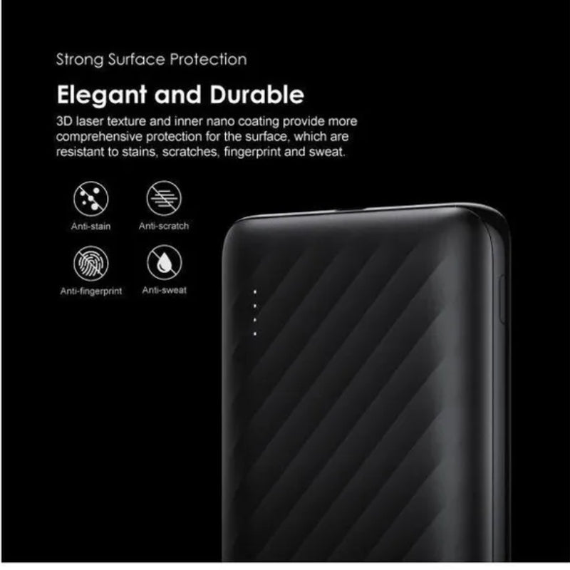 Oraimo Power Bank 10K mAh 2.4A Black -باور بانك أورايمو 10000 مللي أمبير باللون الأسود