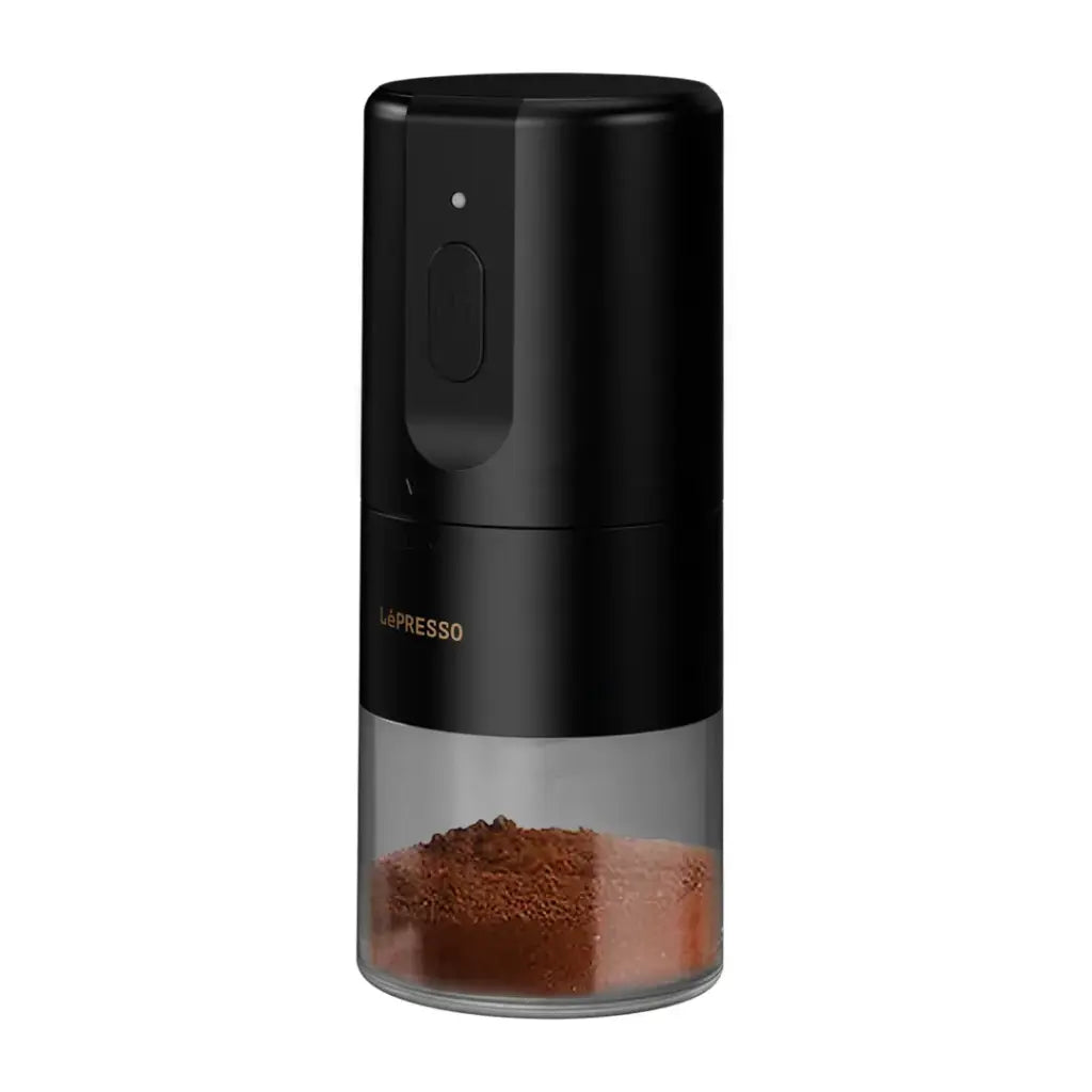 LePresso Portable Coffee Conical Grinder Espresso Machine Black - ماكينة تحضير قهوة إسبريسو محمولة بمطحنة مخروطية من ليبريسو