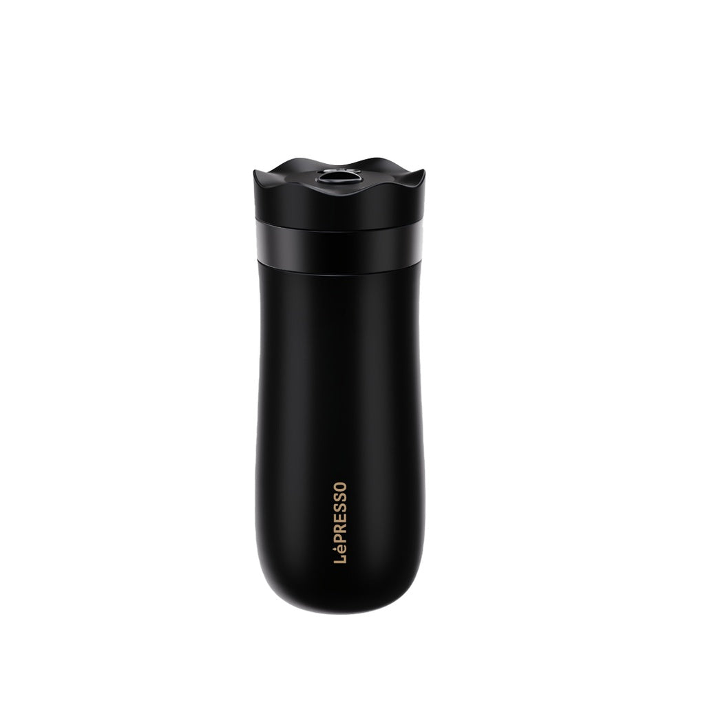LePresso Insulated Mug with French Press Black - كوب ليبريسو المعزول مع مكبس فرنسي 320 مل