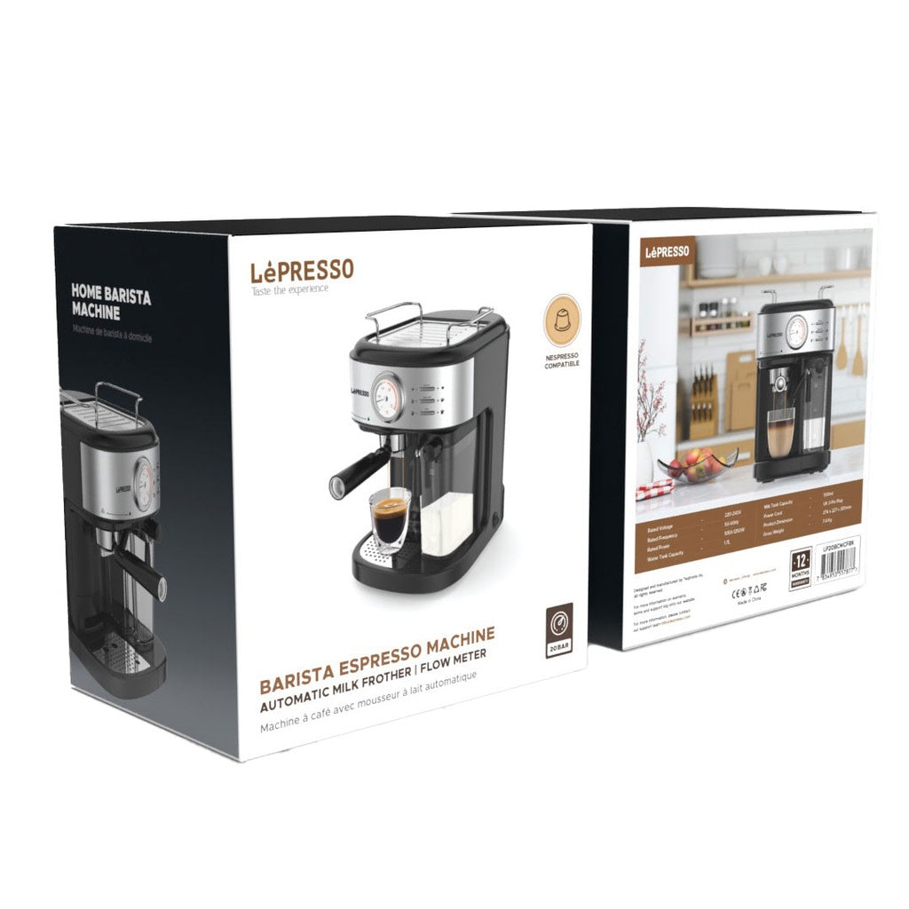 ماكينة تحضير القهوة من ليبريسو بضغط 20 بار مع فلتر كبسولات - اسود | LePresso Coffee Machine 20 Bar Powerful Pressure Pump With Capsule Filter - Black