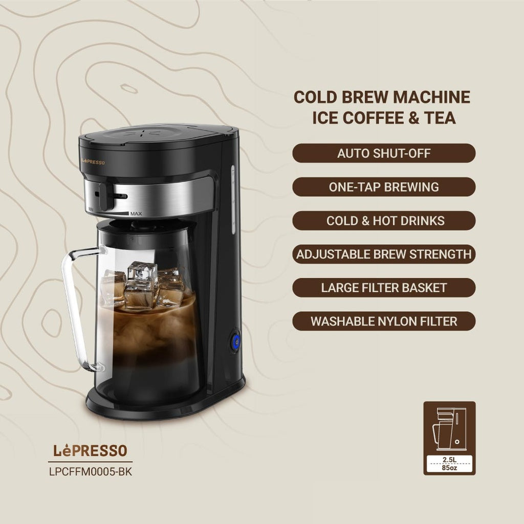 LePresso Iced & Hot Coffee Maker 2.5L – ماكينة قهوة مثلجة ليبريسو 2.5 لتر بميزة المشروبات الساخنة
