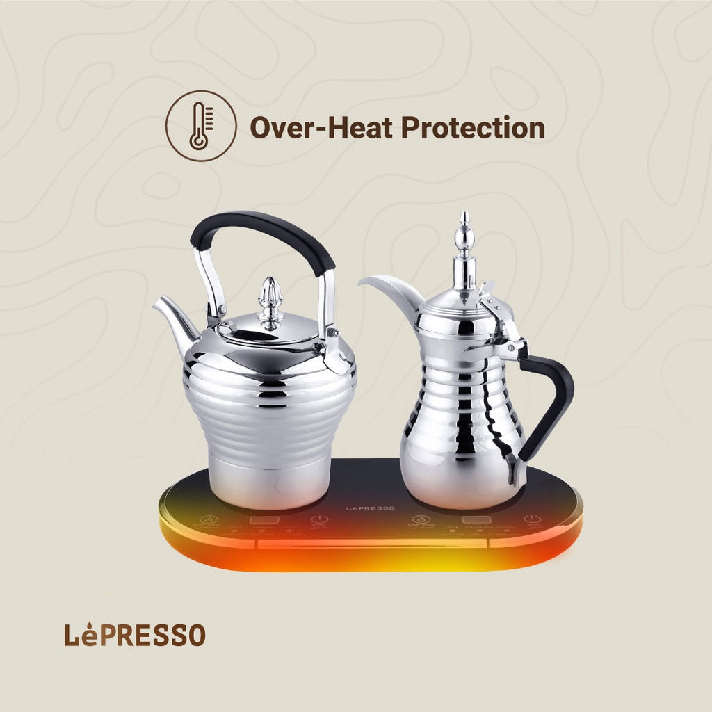 آلة تحضير القهوة العربية والشاي من ليبريسو بقدرة 1600 واط - فضي | LePresso Electrical Arabic Coffee and Tea Maker 1600W - Silver