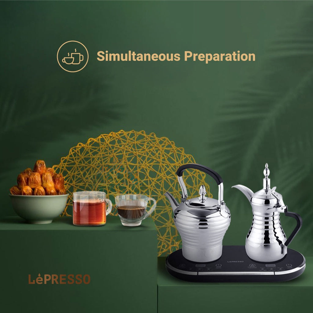 آلة تحضير القهوة العربية والشاي من ليبريسو بقدرة 1600 واط - فضي | LePresso Electrical Arabic Coffee and Tea Maker 1600W - Silver