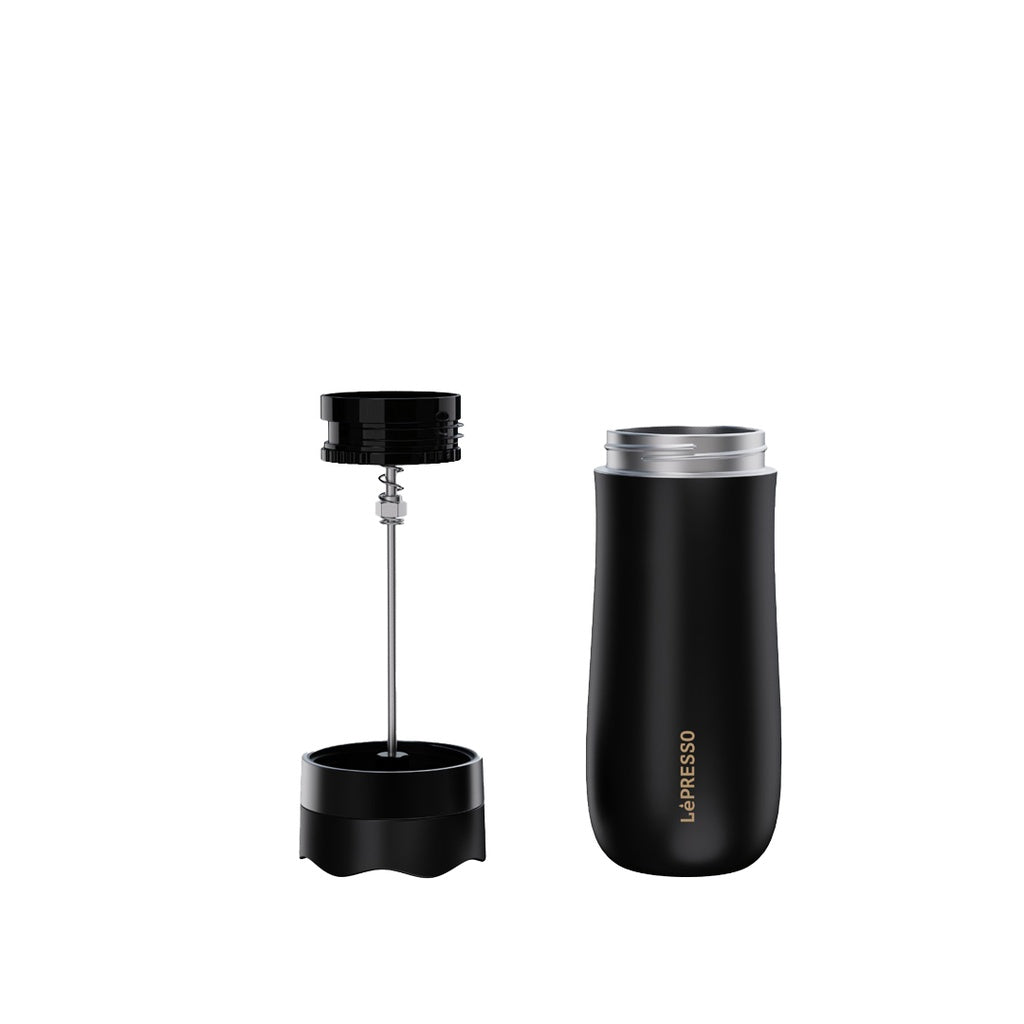 LePresso Insulated Mug with French Press Black - كوب ليبريسو المعزول مع مكبس فرنسي 320 مل