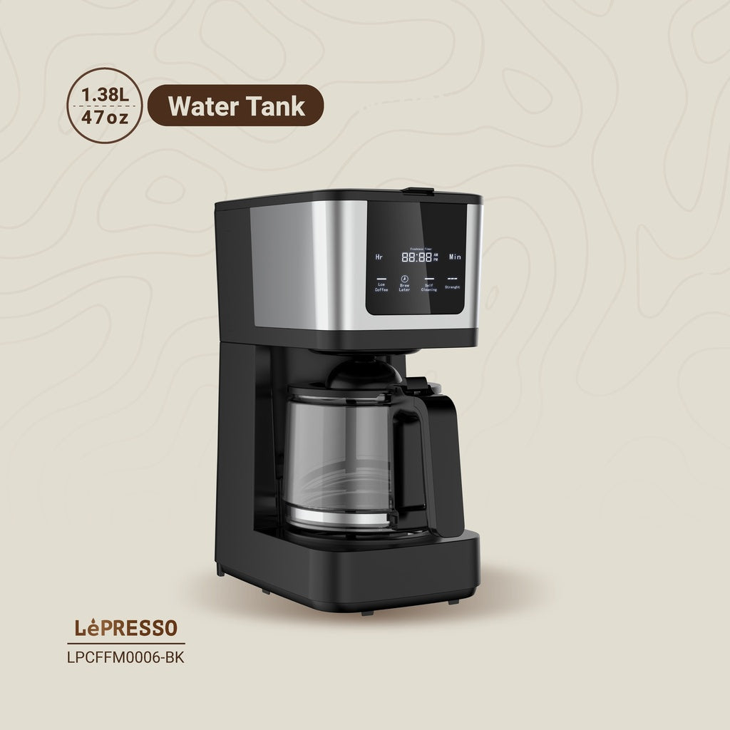 LePresso Drip Coffee Maker 1.25L with Travel Mug - ماكينة قهوة ليبريسو بالتنقيط 1.25 لتر مع كوب سفر