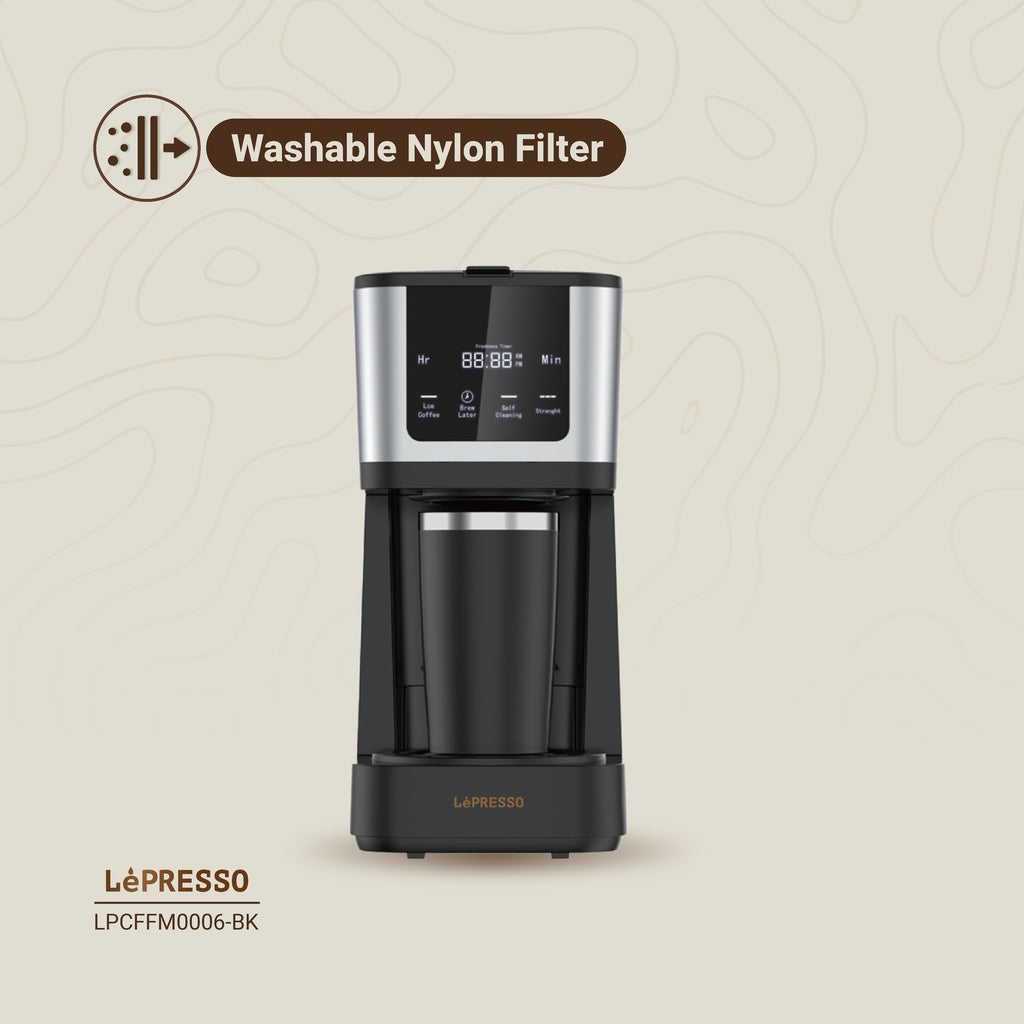 LePresso Drip Coffee Maker 1.25L with Travel Mug - ماكينة قهوة ليبريسو بالتنقيط 1.25 لتر مع كوب سفر