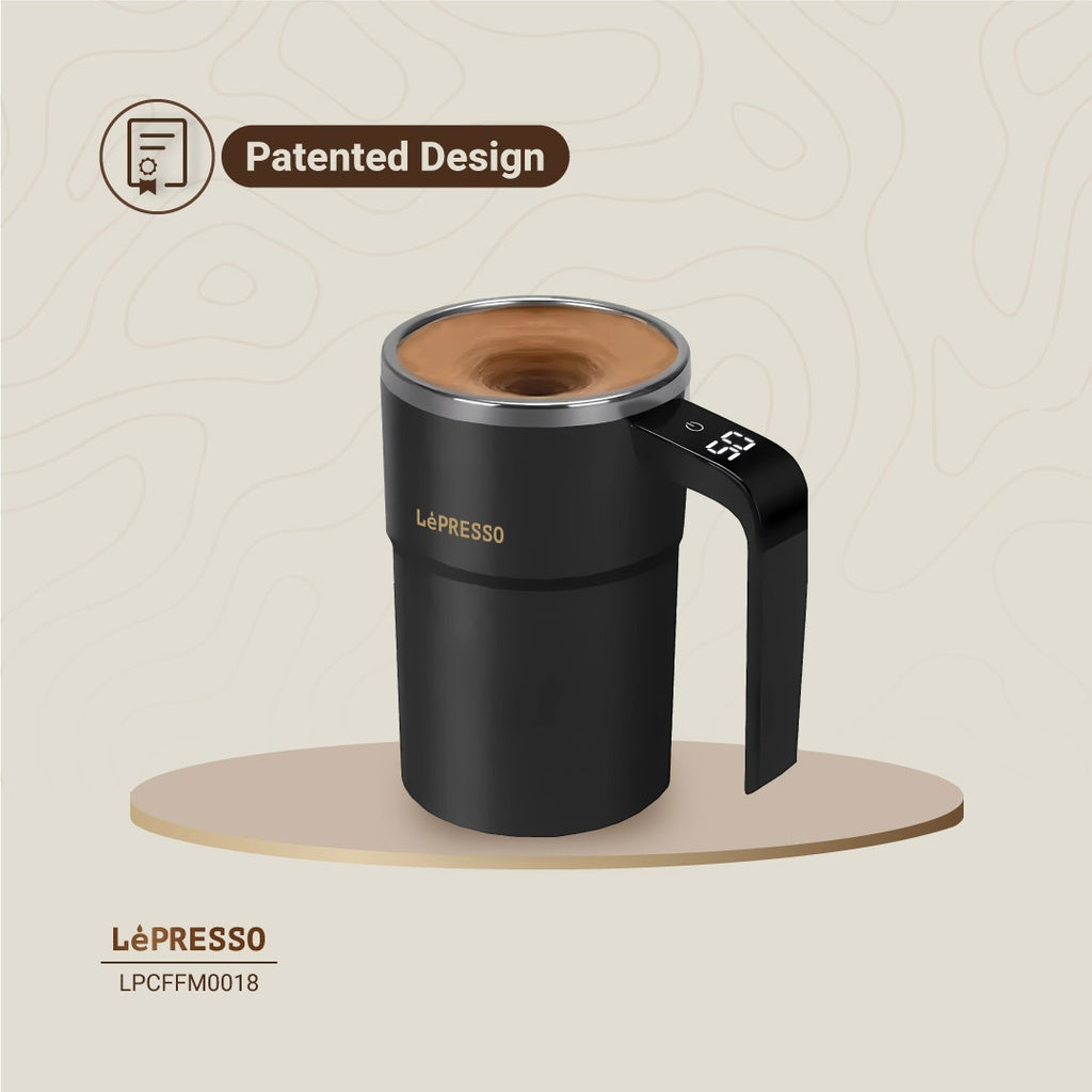 LePresso Stirmagic Auto Stirring Mug Black - كوب التحريك التلقائي ستيرماجيك من ليبريسو أسود