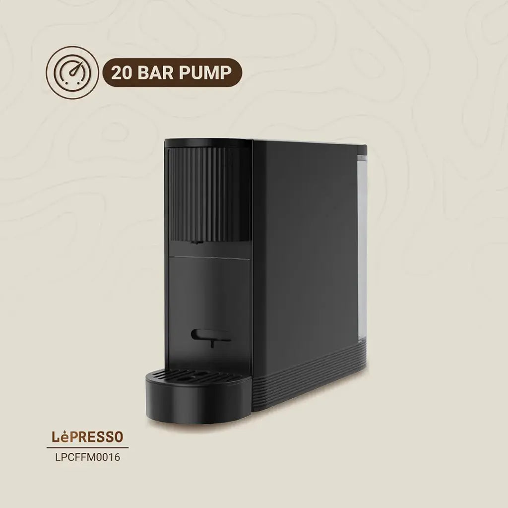 ماكينة القهوة ليبريسو بقوة 20 بار وبسعة 500 مل مع تخزين للكبسولات - اسود | LePresso 20 Bar Coffee Machine with 500ml Water Capacity and Capsule Storage - Black