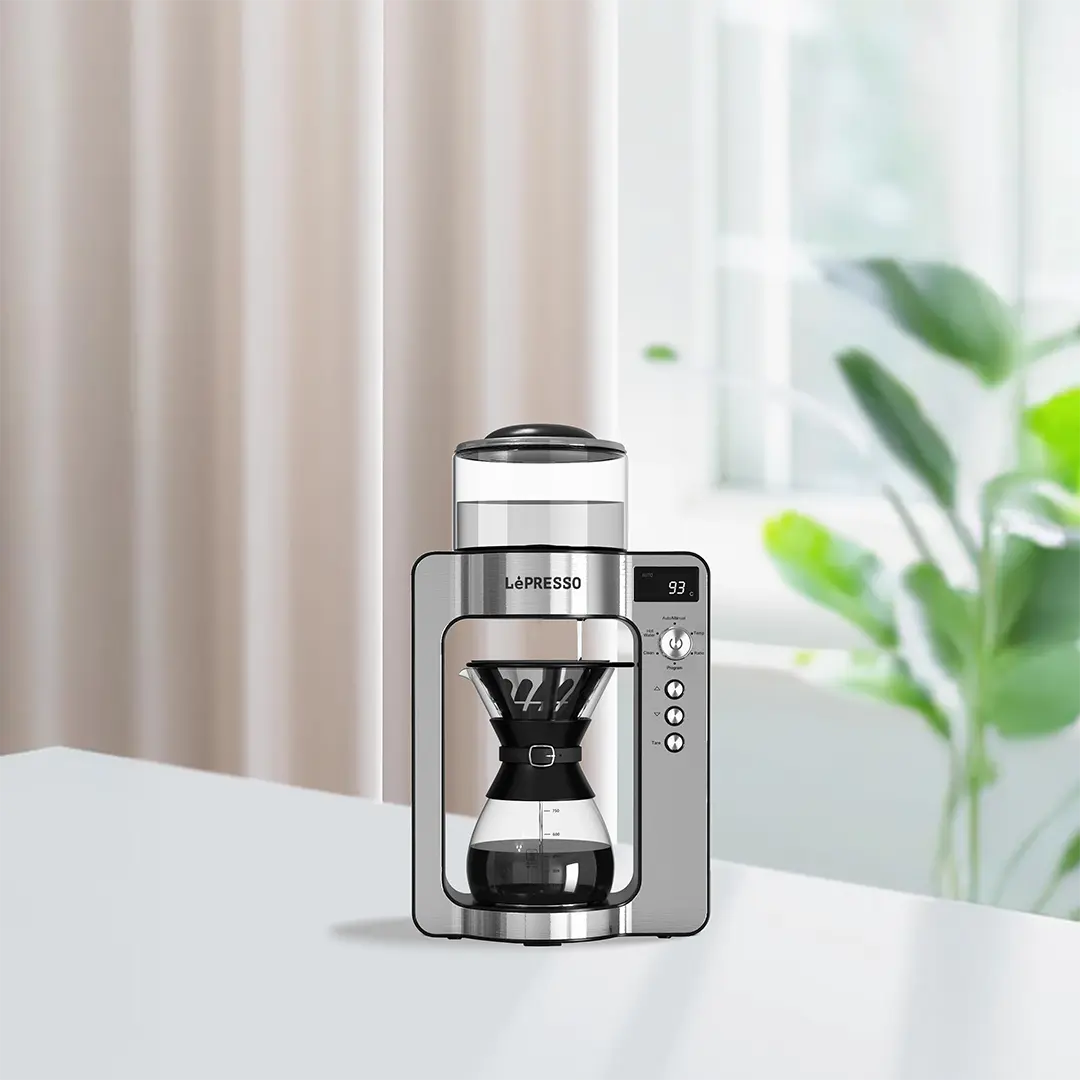 آلة تحضير القهوة بالتقطير من ليبريسو بسعة 650 مل بشاشة رقمية وميزان الكتروني مدمج | LePresso Dual Mode Digital Display Built-in Electronic Scale Coffee Drip Machine 650ml