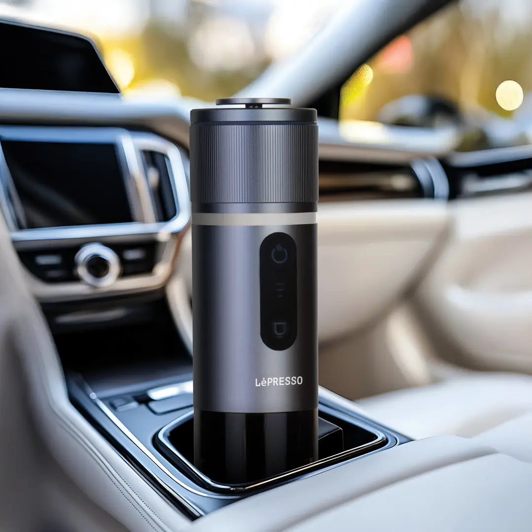 ماكينة الاسبريسو المحمولة ليبريسو بروجيت بخاصية التشغيل بلمسة واحدة - رمادي | LePresso Brewjet Portable Espresso Maker One-Touch Operation - Grey